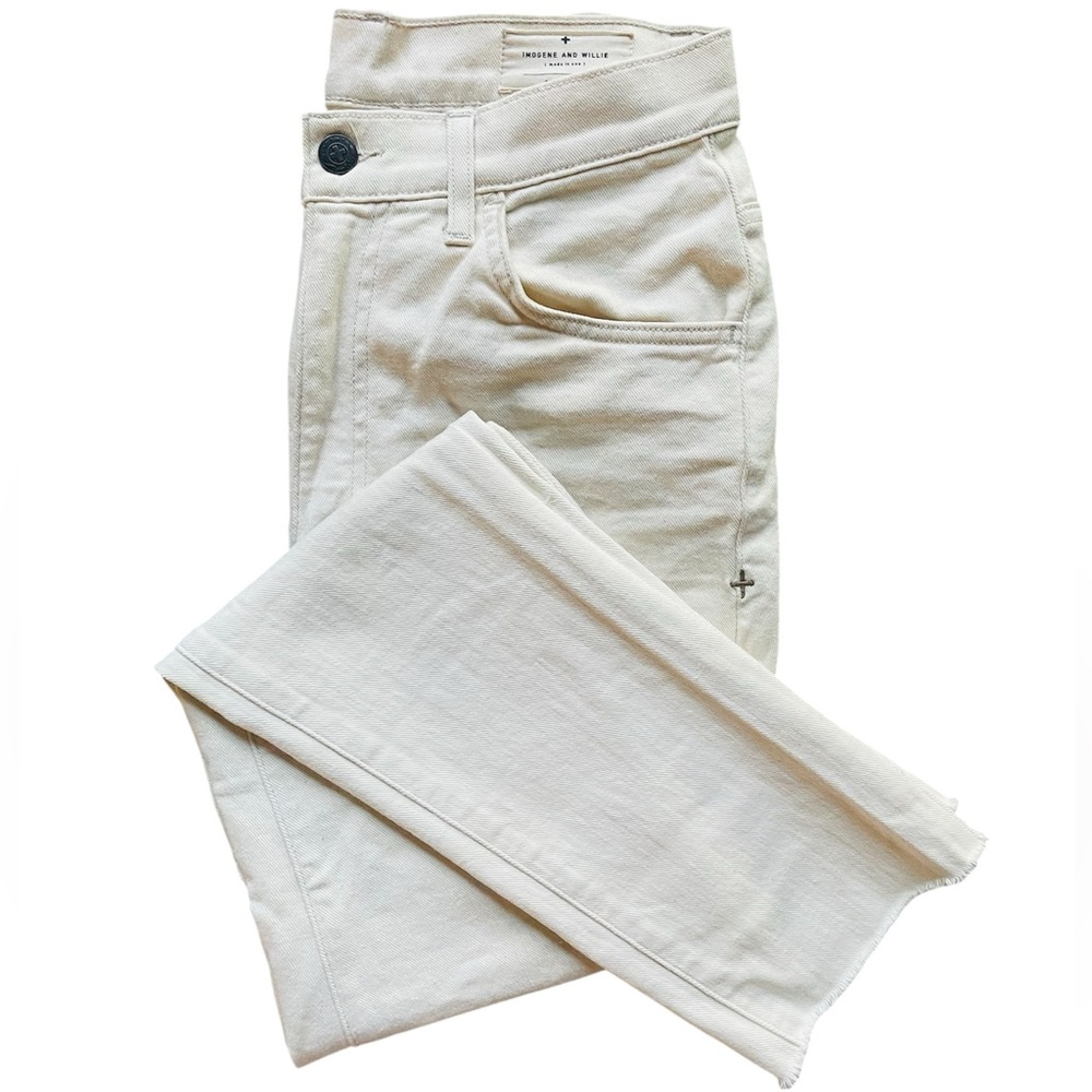 imogene + willie elizabeth white cream skinny straight leg jeans size 28 R